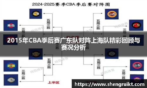 2015年CBA季后赛广东队对阵上海队精彩回顾与赛况分析